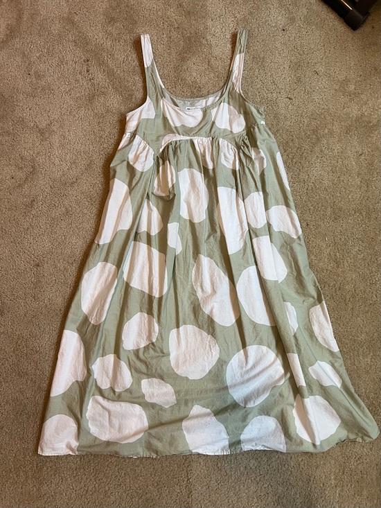ASOS Dresses & Skirts - ASOS Sage Green and White Polka Dot Midi Dress